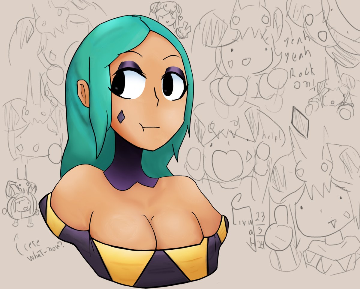 For some reason when i want to try and color something my brain goes. "cerebella. Yeah."

#Skullgirls #skullgirlsfanart
