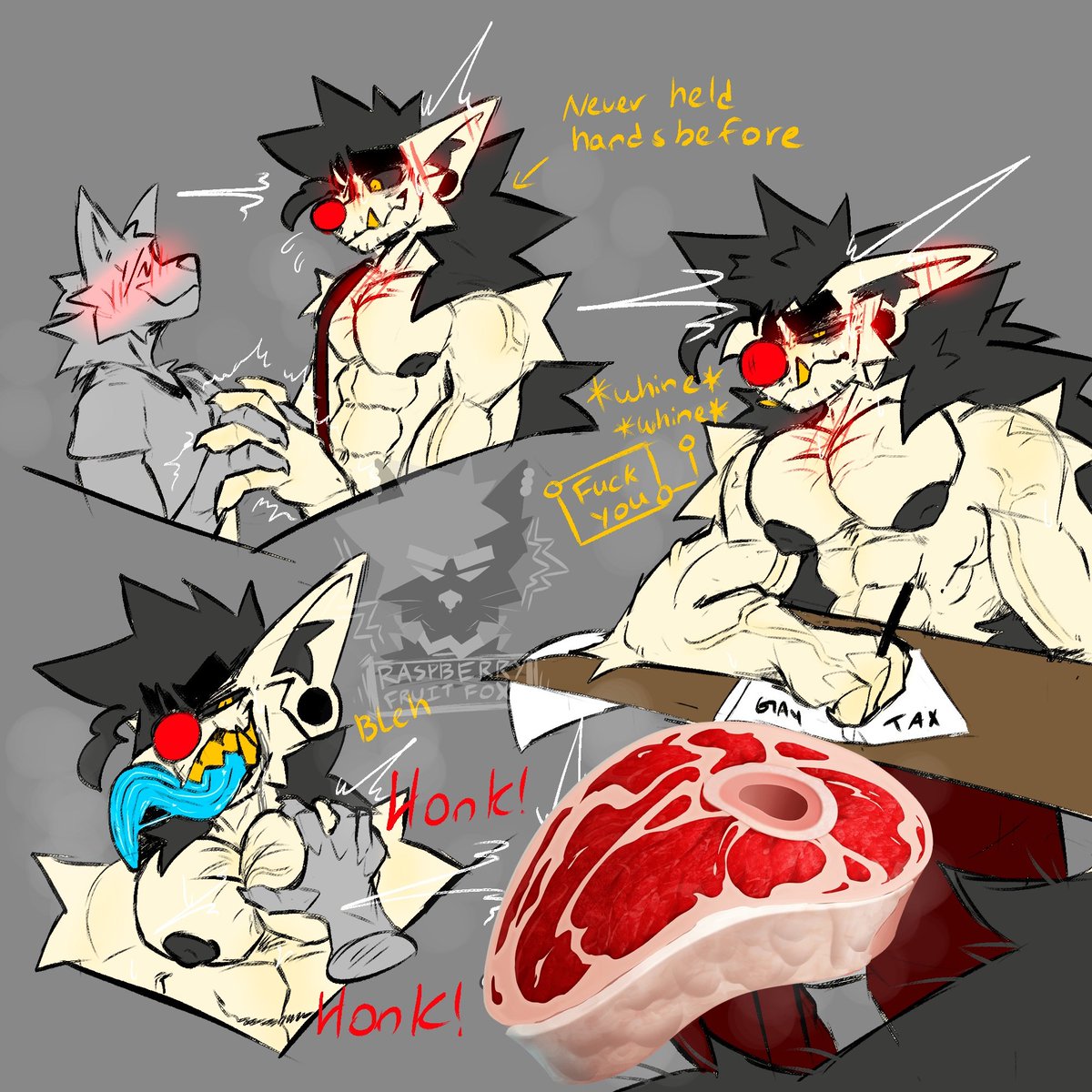 RaspberryxRed's tweet image. Intro??? 
I&apos;m Raspberry, you can also call me Red
I draw a lot of big men, and other stuff from time to time

Expect shitposting and yapping
Contrary to popular belief I am a woman

I&apos;m generally more active on Insta
That&apos;s about it, check out my linktree and stay frosty
