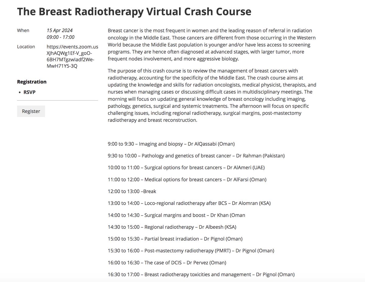 MESTRO Breast Radiotherapy Virtual Crash Course Coming soon! When: 15 Apr 2024 09:00 - 17:00 REGISTER: mestro.org/breast-radioth…