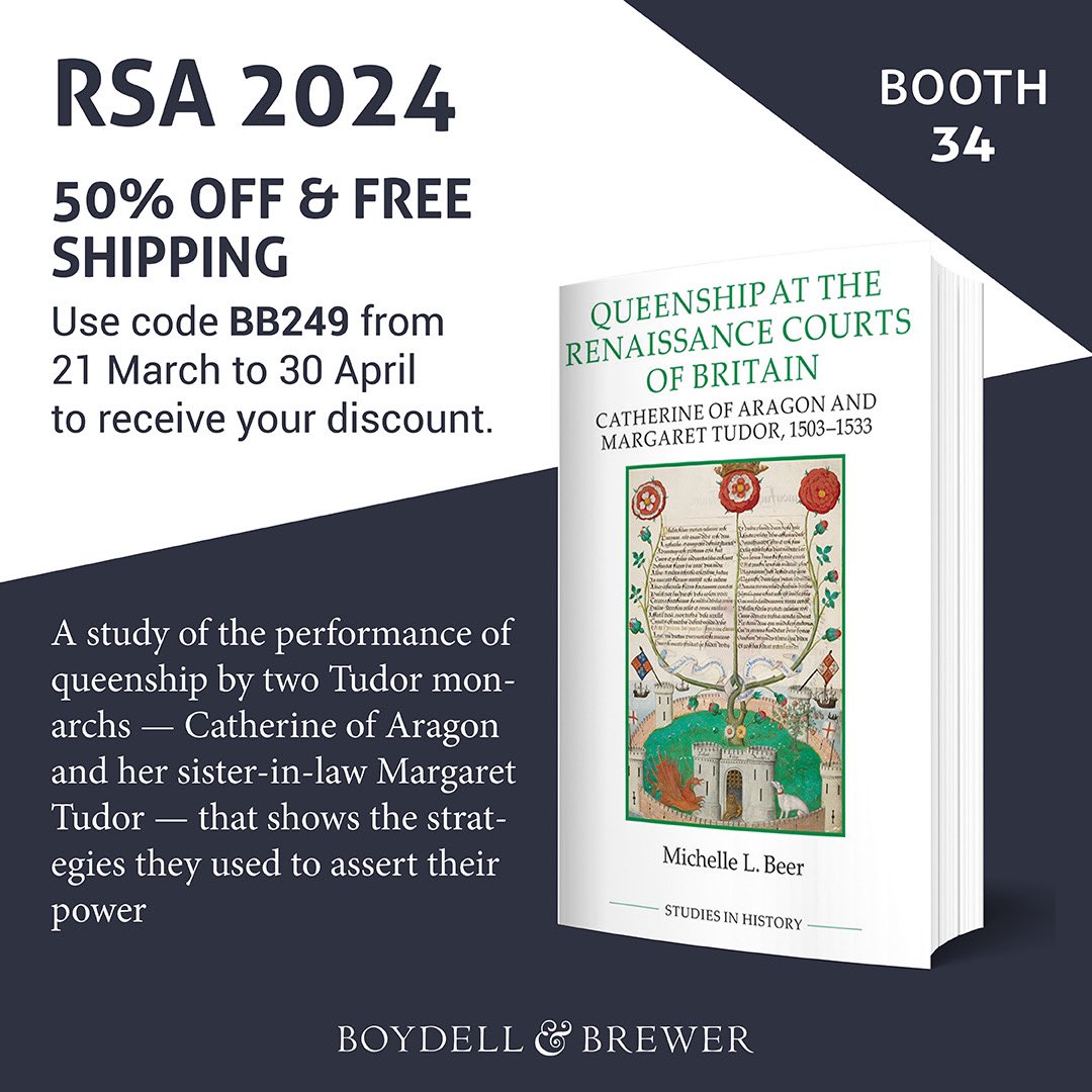 The paperback edition of my book is being featured at the Boydell & Brewer booth at the RSA this year, with a special discount! So proud of all the hard work that went into this over the years #catherineofaragon #tudors