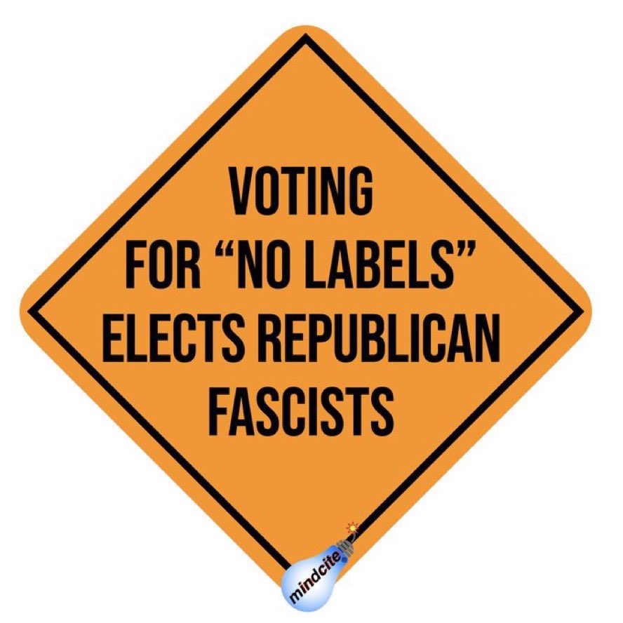 #ResistanceUnited #WhoFundsNoLabels 
#Spoiler4Trump 
No labels is trying to force a contingent election. Long story short-each state gets 1 vote. 26 states are Red-get the picture? 
Vote for Biden-Harris!