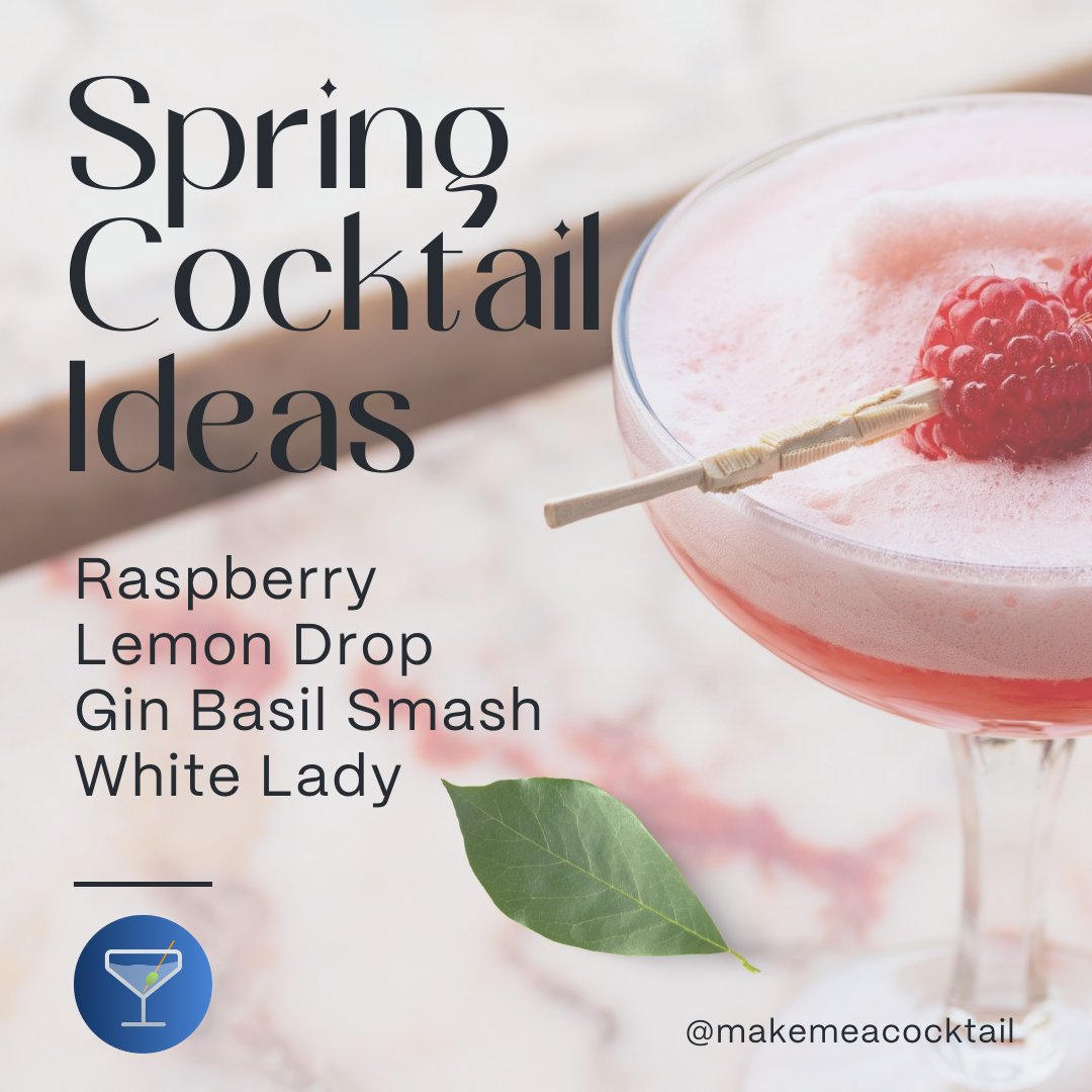 🌸🍹 Embrace spring with our refreshing cocktails! 

From Raspberry Lemon Drop to Gin Basil Smash & White Lady, we've got your sips covered. Find the recipes on our website! Cheers! 🥂🌷 

makemeacocktail.com/listmania/1056…

#SpringCocktails #DrinkInspiration #MakeMeACocktail