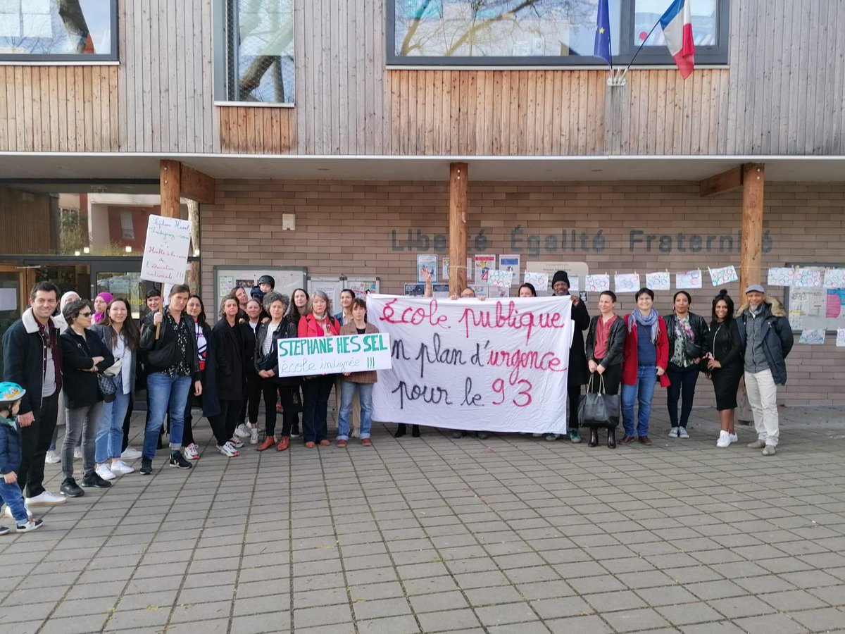 Ecole Stéphane Hessel à Montreuil mobilisée pour obtenir un #planDurgence93 #indignezvous #engagezvous