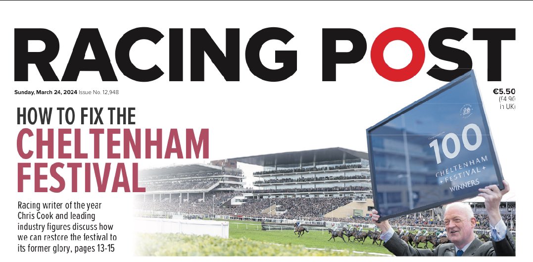 DigiRoc Sports (@drocsports) on Twitter photo What a silly headline on the <a href="/RacingPost/">Racing Post</a> tomorrow… “How to fix the Cheltenham Festival”… I thoroughly enjoyed the week - I believe most racing fans did…. I’d like to know what they didn’t like…
Opinion? What a silly headline on the <a href="/RacingPost/">Racing Post</a> tomorrow… “How to fix the Cheltenham Festival”… I thoroughly enjoyed the week - I believe most racing fans did…. I’d like to know what they didn’t like…
Opinion?