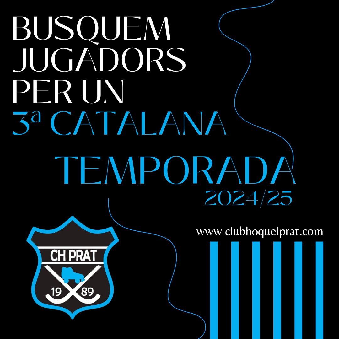 Hola, jugadors! Esteu buscant un equip? Al Prat volem iniciar una nova etapa i busquem jugadors per al Sènior! Busquem jugadors que siguin un referent per a la nostra base, us animeu? Ens podeu contactar al info.clubhoqueiprat@gmail.com o a través del nostre web
