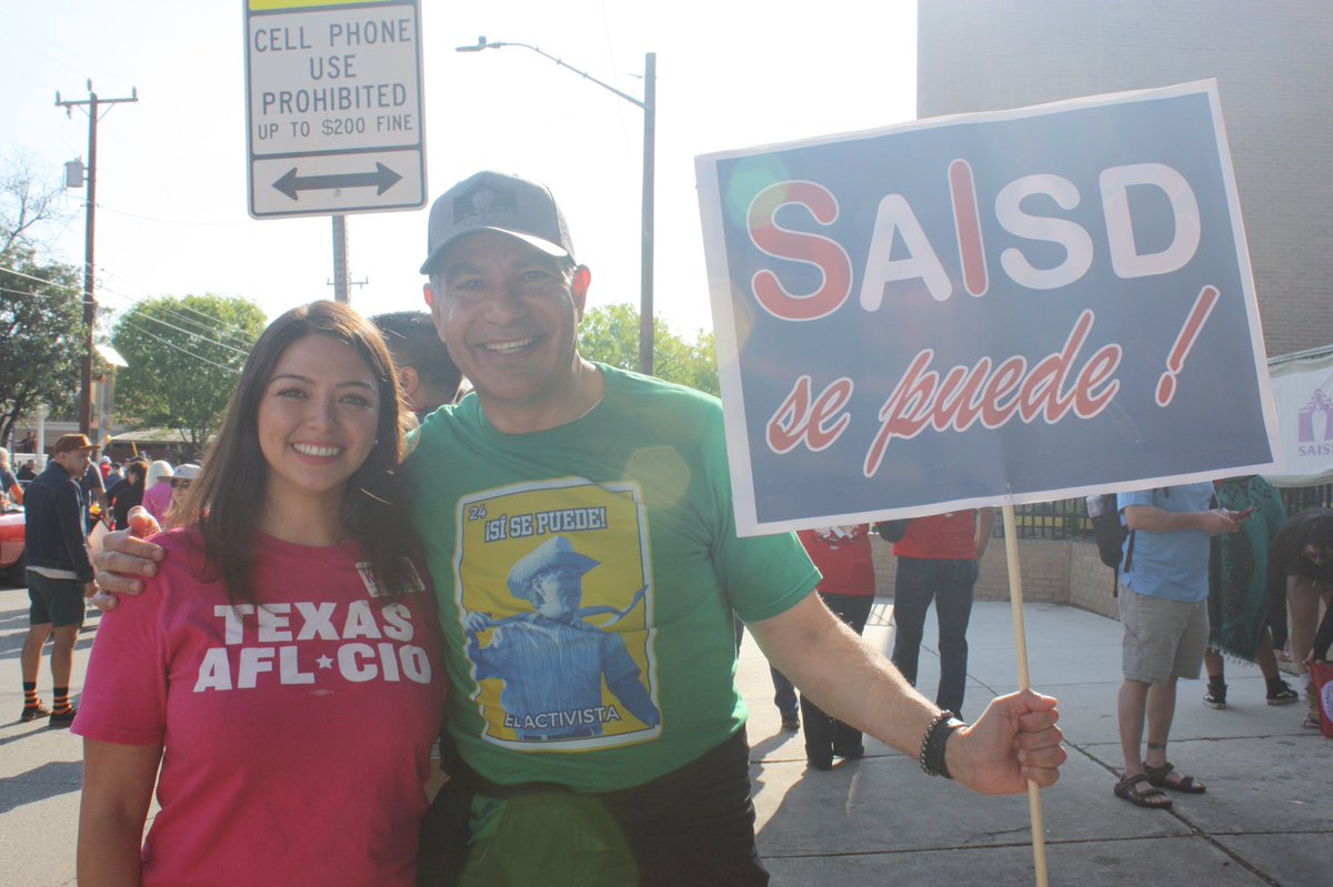 Today, I marched with labor unions across San Antonio at the César E. Chávez March for Justice. César Chávez worked tirelessly for Latinos and working families and today we honor him. #LaborStrong #HD118