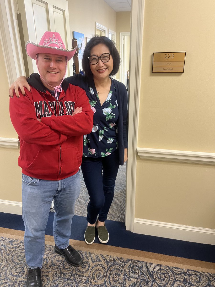 My new office mate ⁦@RySpiegel⁩ is a fun guy who is very serious abut his work. Heard his #BarbieHat and skit were a hit at his Appropriations Committee Dinner. #MDGA24