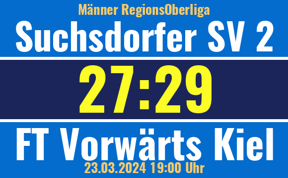 ssvkiel's tweet photo. 2.Männer: Niederlage . Keine Punkte für Suchsdorf nach der 27:29 (10:14) Heimniederlage gegen den FT Vorwärts Kiel . https://t.co/ZsKSKTHHUX https://t.co/s1P30e35Uq
