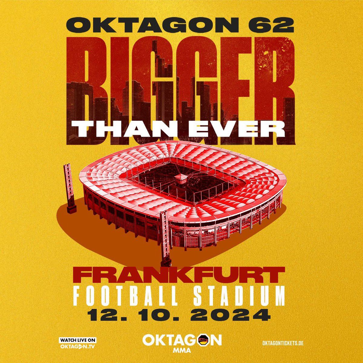 OKTAGON ON 55.000 STADIUM IN FRANKFURT! 🇩🇪 12.10.2024 @oktagonmma will rewrite the history! BIGGER THAN EVER!!! #OKTAGON62