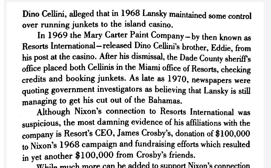 MaryCarterPaint, ResortsInternational, Crosby Miller Corporation, Lansky, Nixon and BebeRebozo 🤔