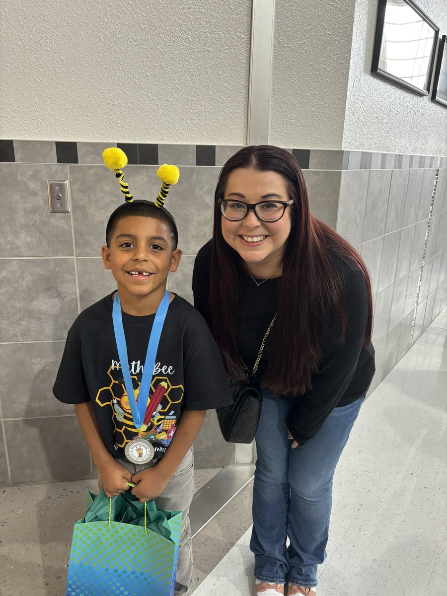 So proud of this Firstie Mathematician for placing 2nd in our district math bee! So happy to see his hard work come to fruition! #RelentlessRattlers #TeamSISD @DSShook_ES