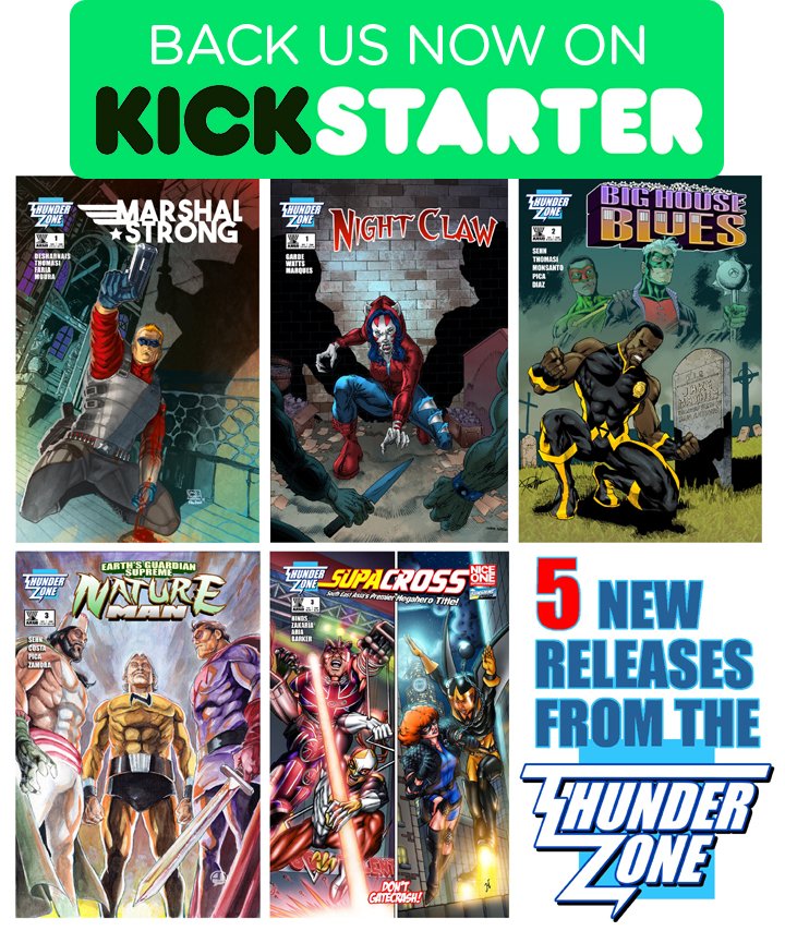 kickstarter.com/projects/danse… 
Our new THUNDERZONE KICKSTARTER campaign is live! 2 exciting new titles and 3 more new releases plus our previous books from Thunderzone Comics!
#indiecomics #thunderzonecomics #imakecomics #indiesuperheroes #argocomics