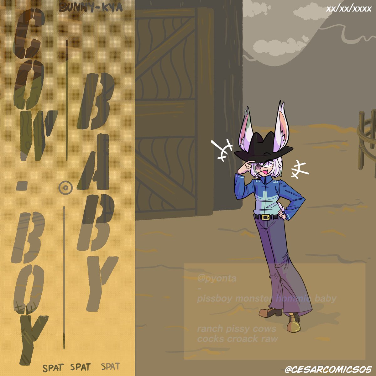 Cow-boy baby pyon #pyonart