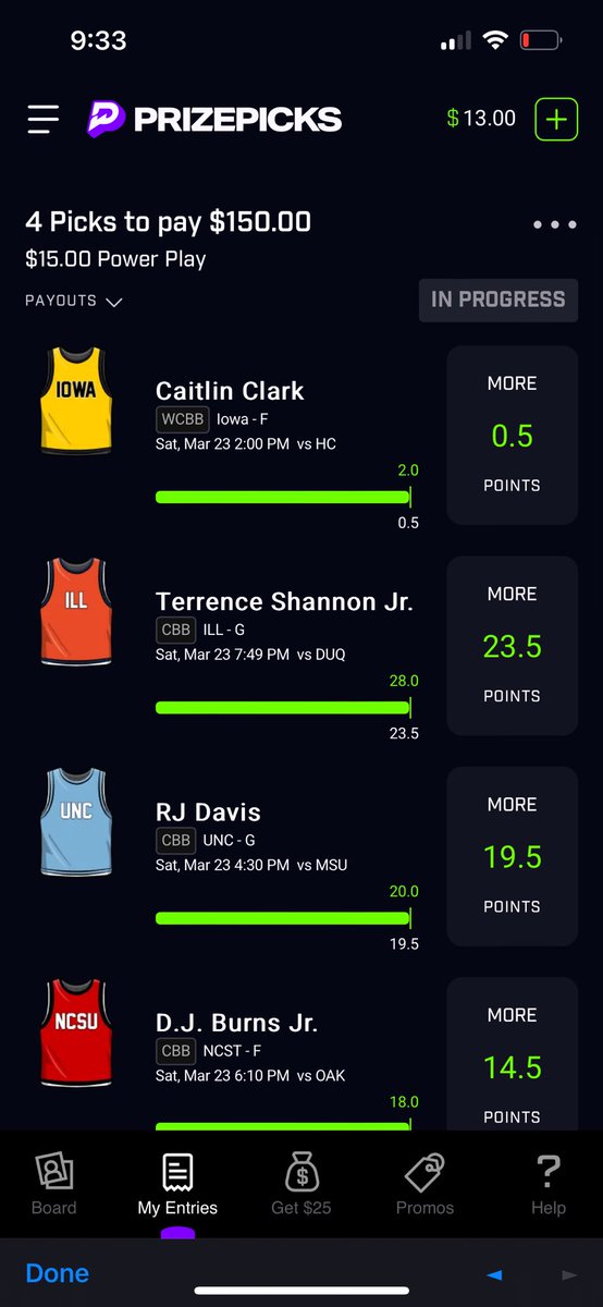 urceotone's tweet image. Cash!!!🤑🤑 #PrizePicks #MarchMadnessMBB