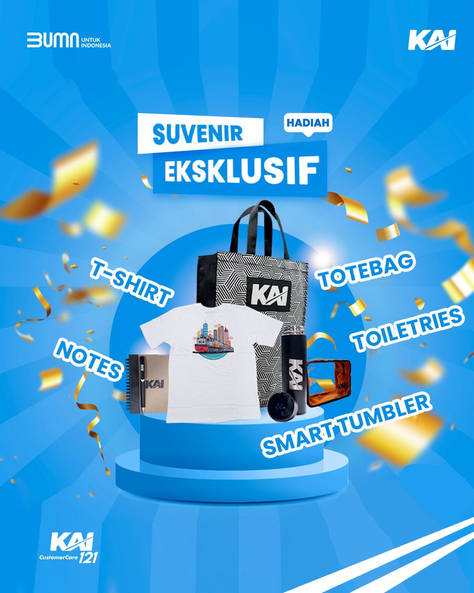 Giveaway 12 Tahun KAI121 🥳

Nggak nyangka ya, #SahabatKAI, udah 12 tahun nih KAI121 hadir dan melayani kebutuhan informasi #SahabatKAI di media sosial. Buat merayakannya,  Railmin ngasi giveaway nih buat kalian! 🎉

Kalian cukup tuliskan jam keberangkatan KA yang tertera di