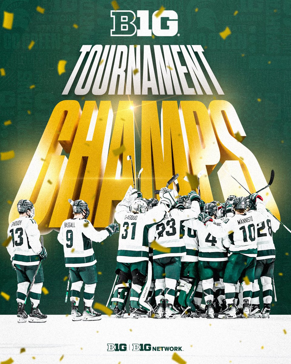 Your @bigten Tournament Champs: @MSU_Hockey. 🏆