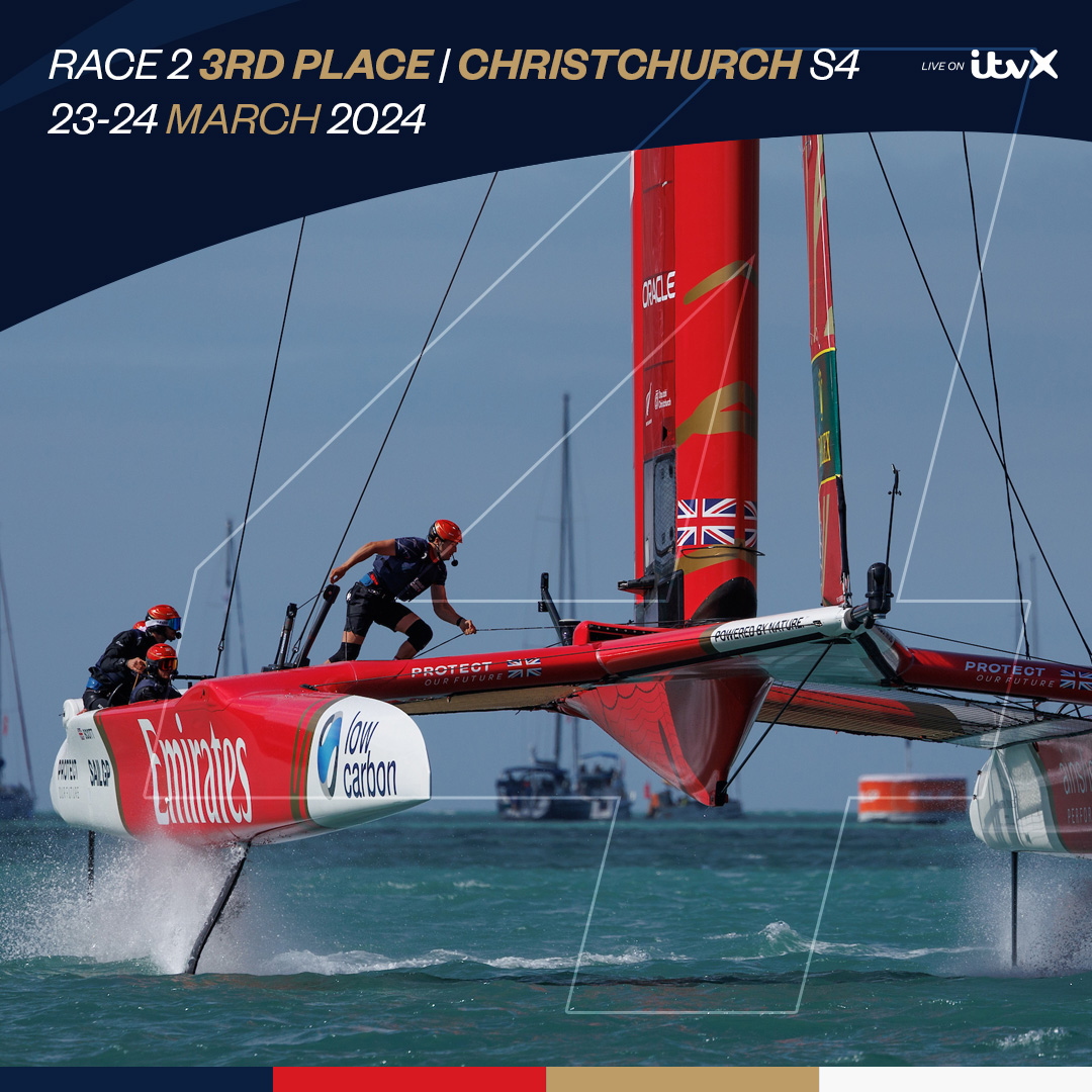RACE TWO | 3RD PLACE Another solid result for Emirates GBR at the #NewZealandSGP, seriously action packed racing LIVE👇 sailgp.com/races/season-4…