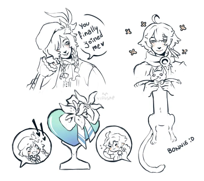 I promised the post potion event, so here some sketches i did

+ Bonnie, because i just finished Lynette's hangout
#venther #aeventi 