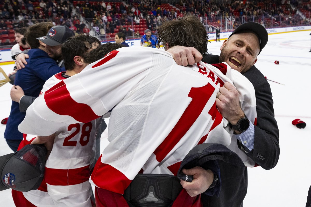 ecachockey's tweet photo. The most historic trophy in college hockey. The only title that's been around since the beginning. And tonight, it belongs to @CornellMHockey.

In ECAC Hockey, it just means more.

#TheEducatedDecision https://t.co/i7ZAswtBDr
