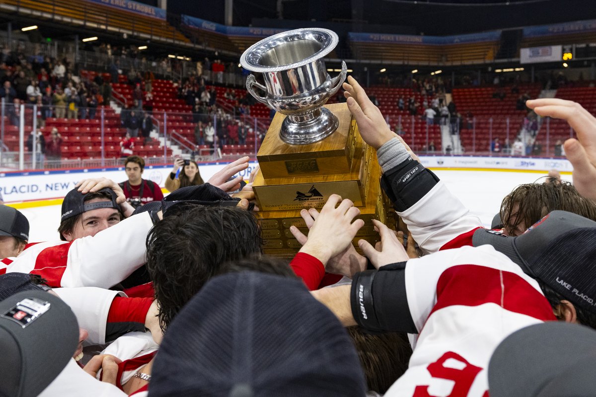 ecachockey's tweet photo. The most historic trophy in college hockey. The only title that's been around since the beginning. And tonight, it belongs to @CornellMHockey.

In ECAC Hockey, it just means more.

#TheEducatedDecision https://t.co/i7ZAswtBDr