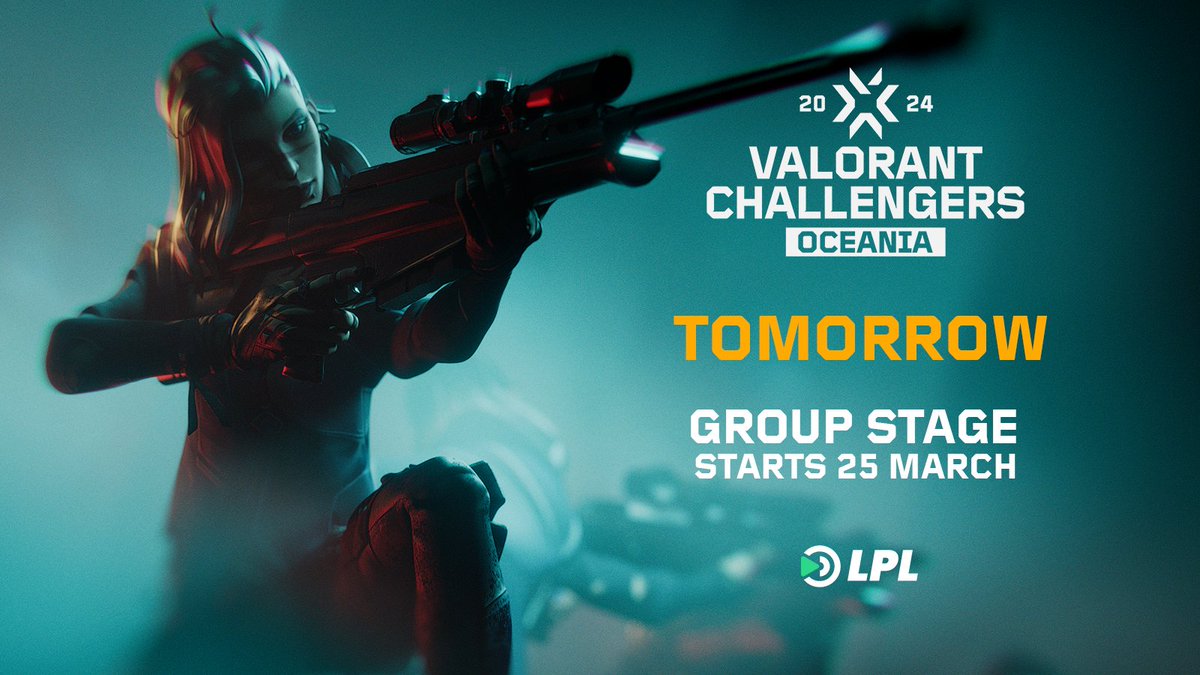 After a hard-fought Open Qualifier, VCT OCE Stage 1 2024 returns TOMORROW as the top 16 face off in the group stage, fighting for a spot the playoffs.

Good luck to all the teams!

#ChallengersOceania | #VCT | #LPLValorant