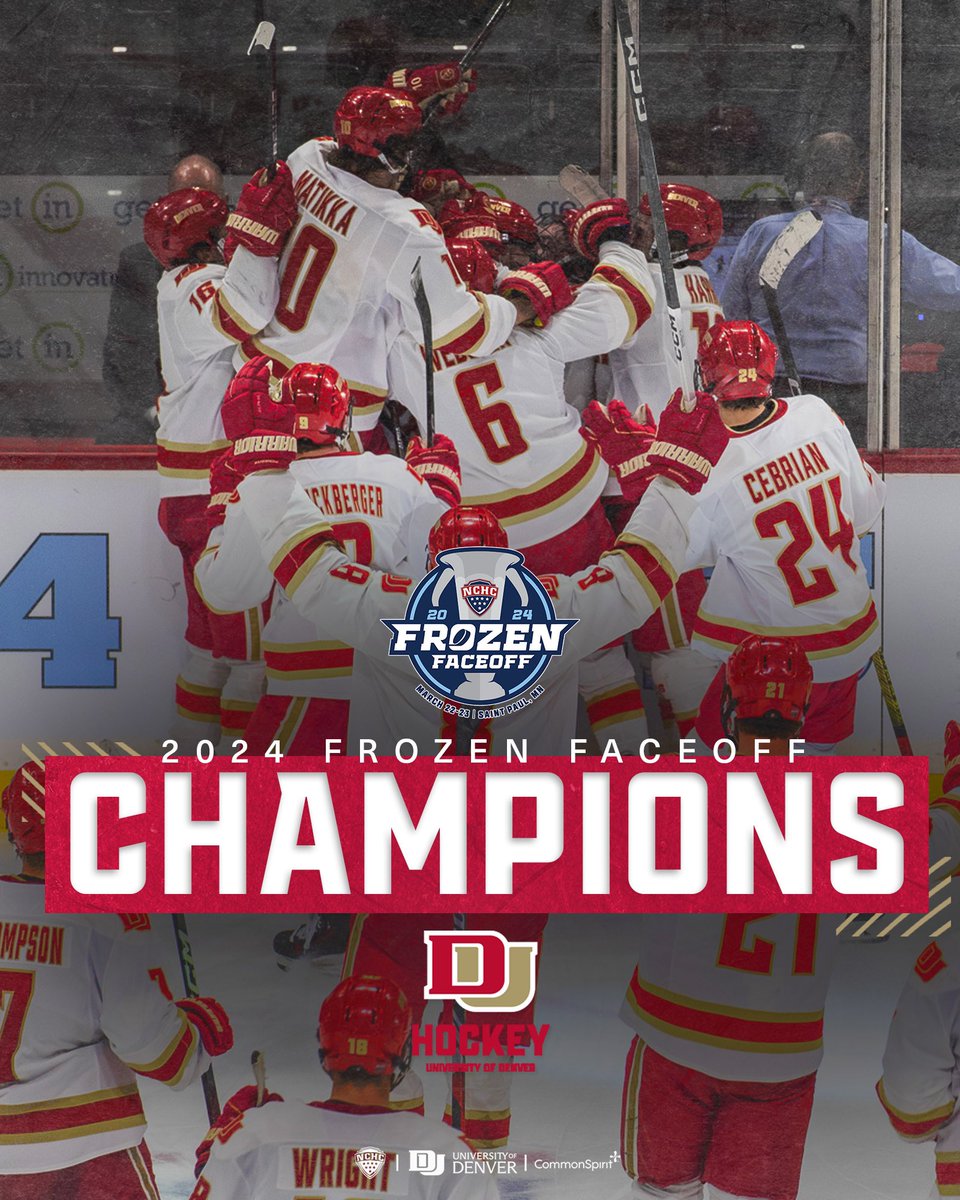 The Pioneers are NCHC Frozen Faceoff Champions. 

#GoPios