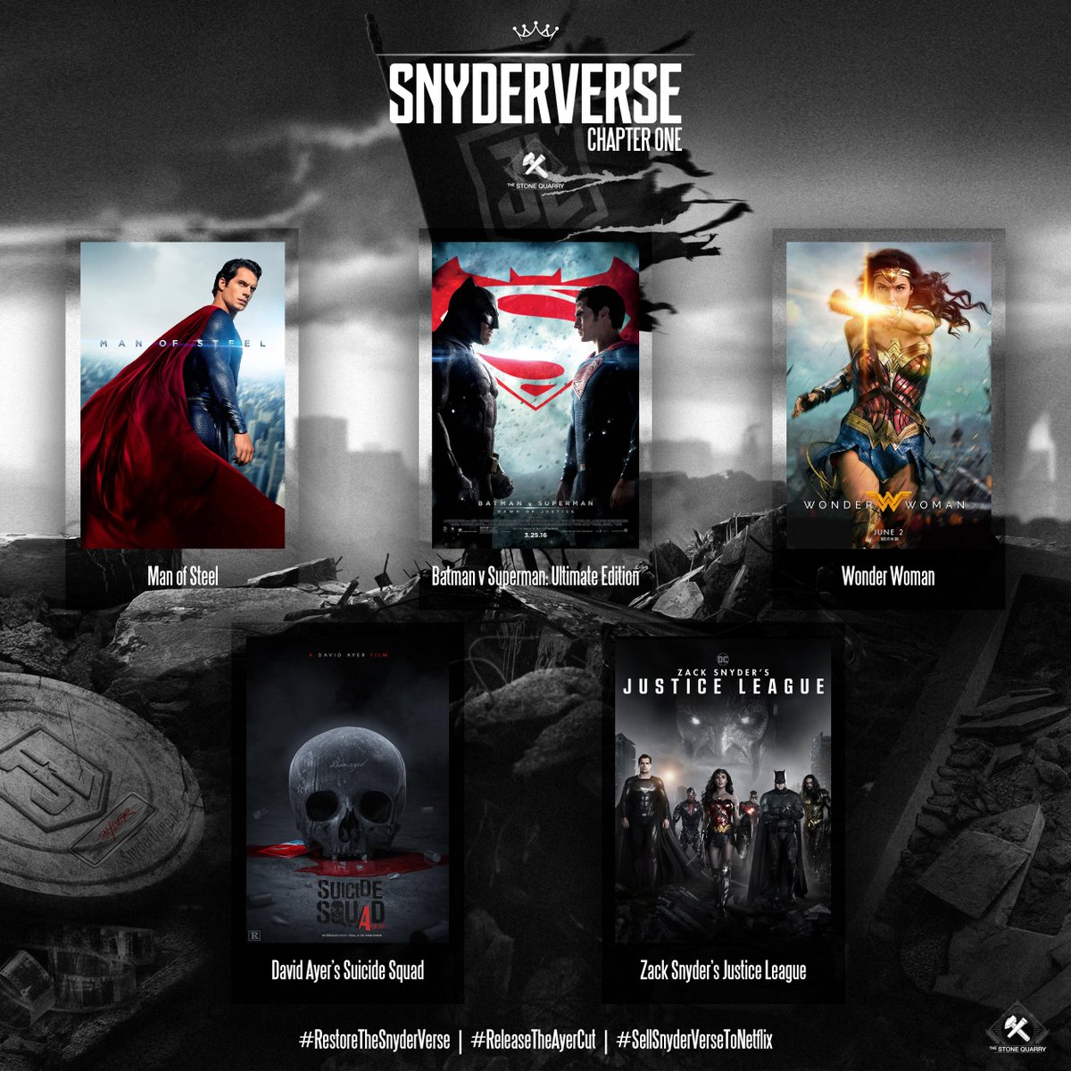 SnyderQueen_'s tweet image. Would you be happy if they ended the SnyderVerse like this with 5 more movies? #RestoreTheSnyderVerse