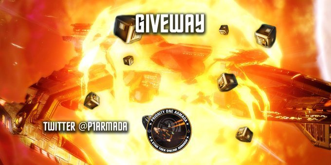 Captains! We at #PriorityOneArmadaLivewant to recognize you! Just Follow us on Twitter, Comment on this tweet and Retweet this tweet for your chance to #win! Either Keys x 10, T6-X token x 1 or fleet ship module x 1! #Giveaway #StarTrekOnline #FollowToWin #Monthlygiveaway