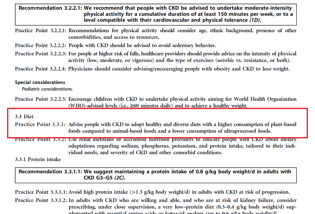 My work here is done: plant-based diets have made it into the renal guidelines! The @goKDIGO guidelines recommend it as an expert opinion to slow CKD progression and to reduce the risk of ESKD and mortality! Open access. Just amazing! kidney-international.org/article/S0085-…