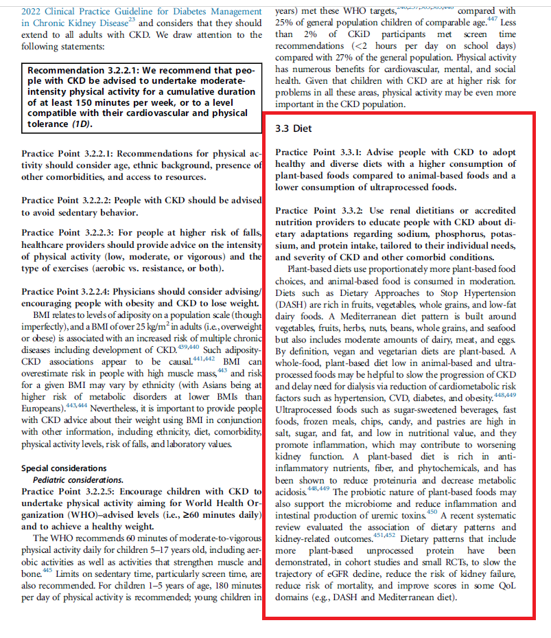 sjoshimd's tweet photo. My work here is done: plant-based diets have made it into the renal guidelines!
The @goKDIGO guidelines recommend it as an expert opinion to slow CKD progression and to reduce the risk of ESKD and mortality!
Open access.
Just amazing!
https://t.co/HA5z6QySCl https://t.co/M1J0QU63xx