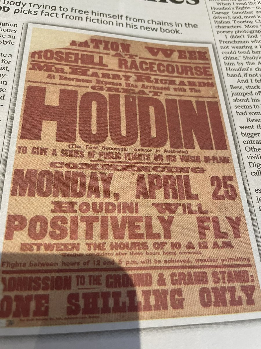 Another reason to protect Rosehill: the first airplane to fly in NSW was at Rosehill Racecourse in 1910. The pilot, the famous Harry Houdini had also, a month earlier, flown the first Australian flight in Victoria. Houdini had a few skills indeed.
