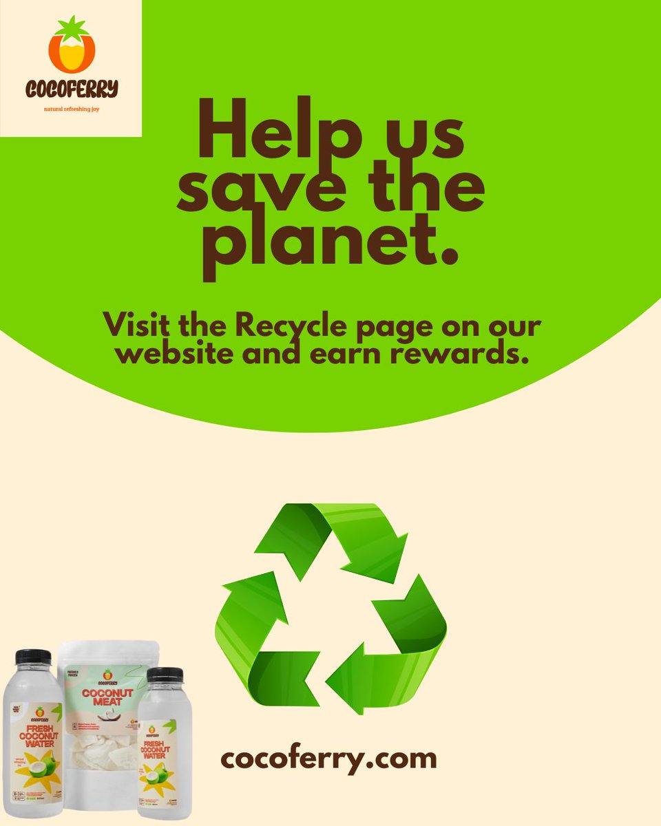 CocoFerry_'s tweet photo. Help us keep the planet green by returning your used plastics for recycling to CocoFerry and earn valuable points with every return! https://t.co/H2QAqXYeim