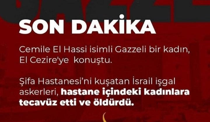 El Cezire'ye konuşan, Cemile El_Hassan; İşgal güçleri tüm aileleri Yaktı öldürdü. Kadinlara da tecavüz etti ve öldürdüler. Şahit olduk hiç birsey yapamadik Hesabımız çok çetin olacak Rabbım bizi Affet..#Sahur #GazaGenocide #Gaza #MoscowAttack #Rusia Londra'da Viladimir Putin