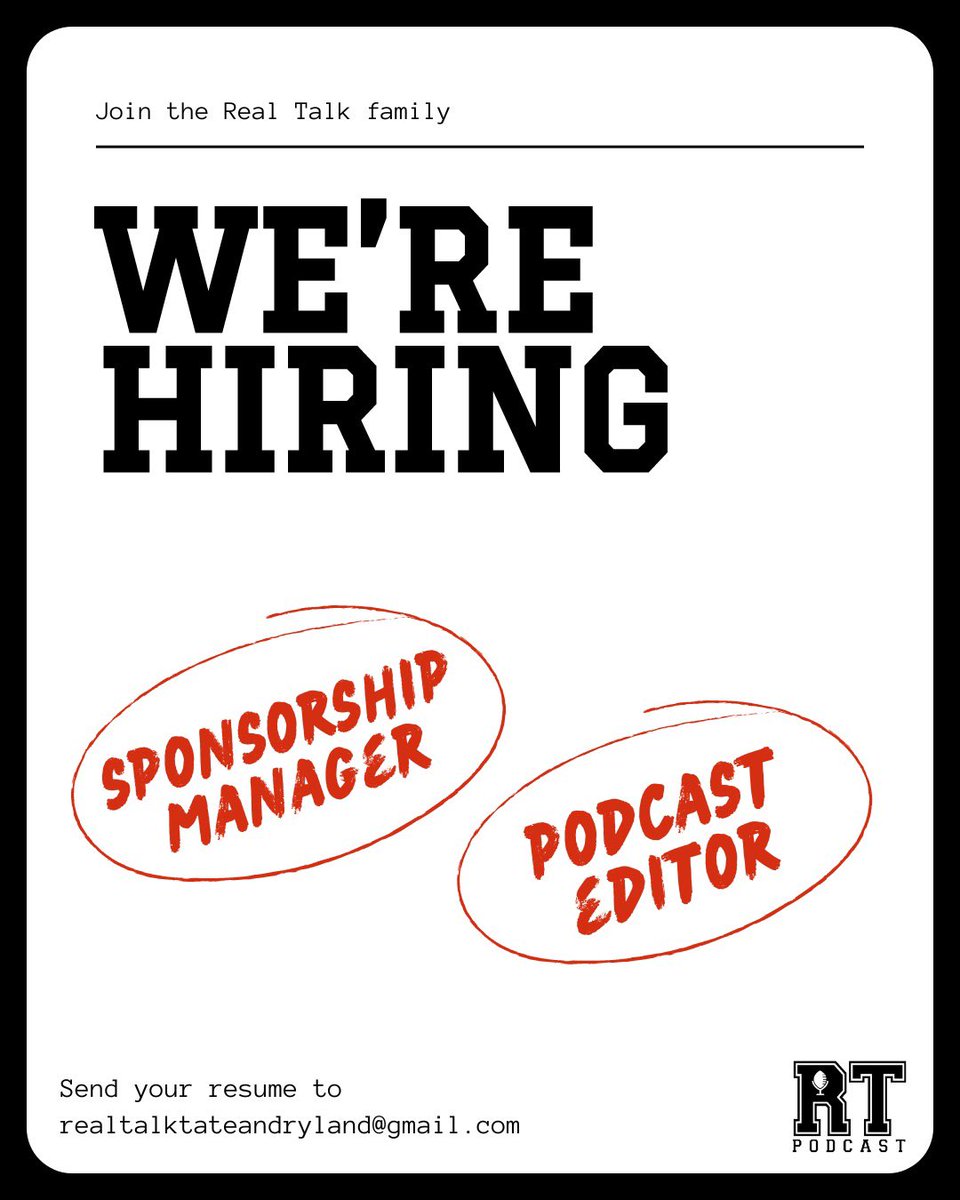 HELP NEEDED! Ladies and gents come hop on board our team as we’re expanding our content team. We are in need of someone to help us as our MARKETING MANAGER & EDITOR. Please DM us or email us at RealTalkTateandRyland@gmail.com ‼️‼️‼️