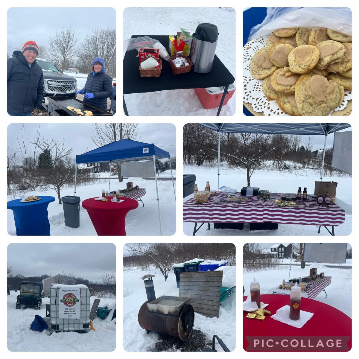 Thanks to all that braved the elements today to join us for #mapleweekend. The festivities continue for one more day, tomorrow, Sunday, 3/24 from 10-4. It looks to be chilly, but nice! Complimentary tours, pancakes, coffee, samples and our syrup. 🍁 🥞 ☕️ #sweetmemoriesmade
