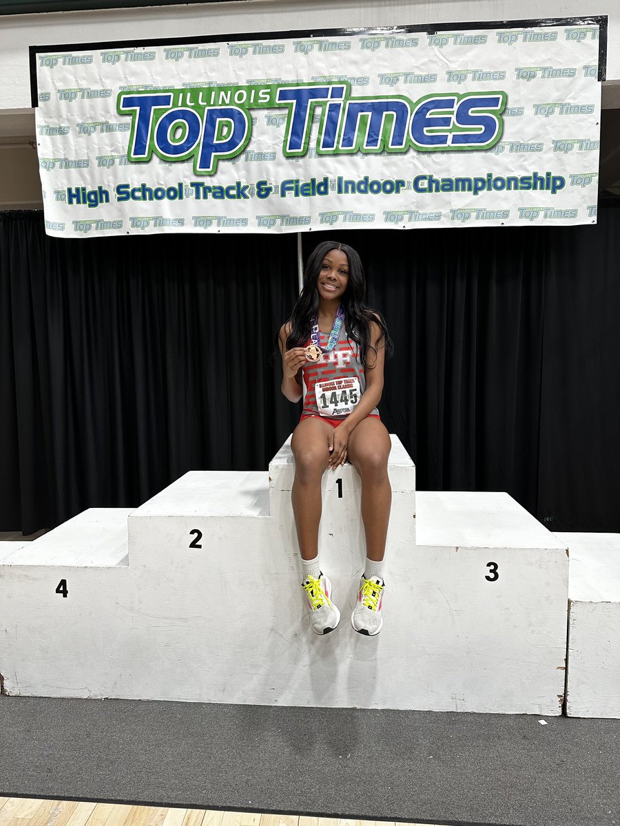 coachKBundy's tweet photo. So proud of @itss_jasmen for just qualifying for Top Prep Times to getting on the podium. We’re going to get that extra foot outdoors when I get her on the board. Congratulations! https://t.co/RYjmU3b2Ac