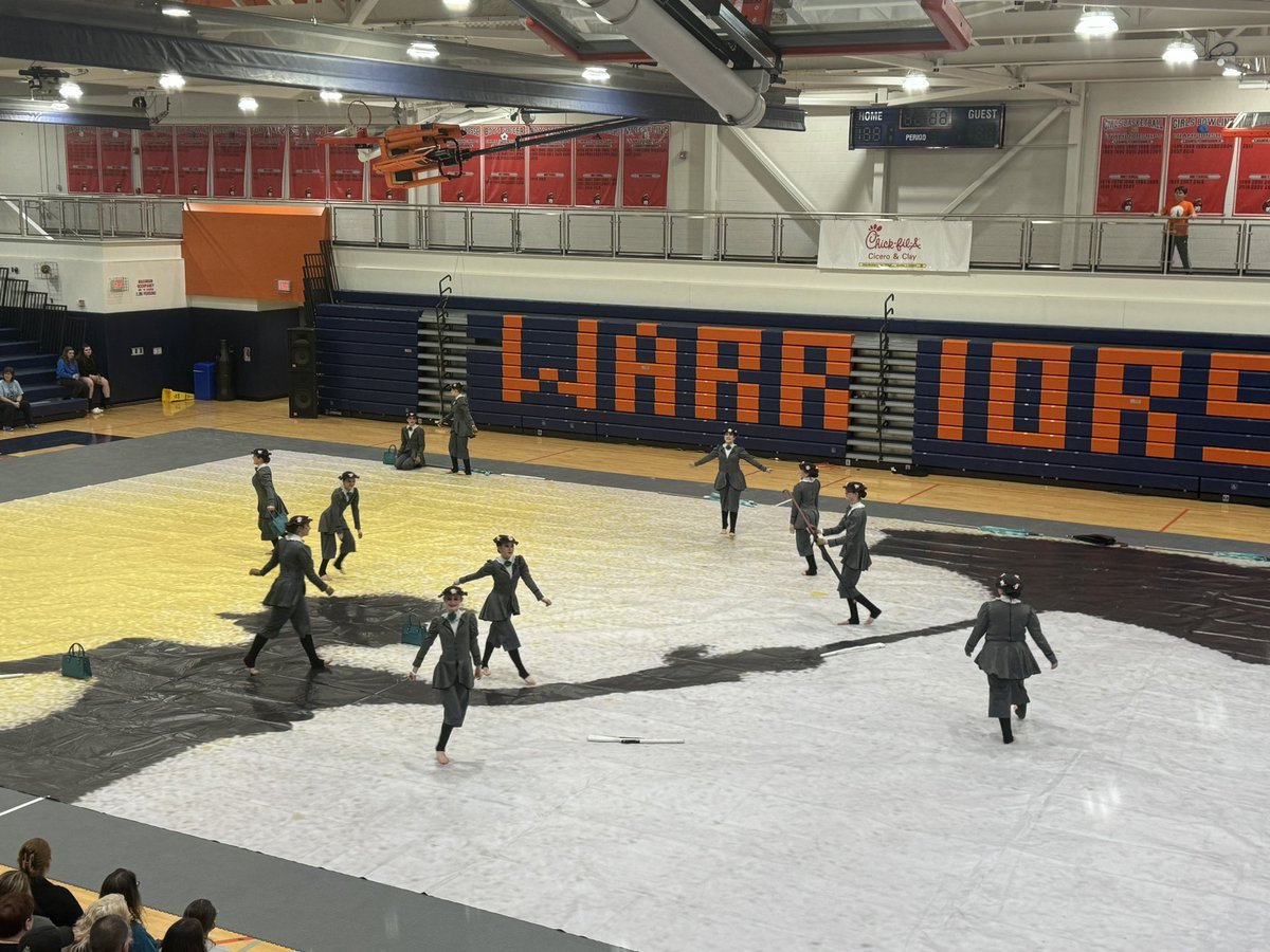 Bravo! Such a fabulous performance by our Varsity Winter Guard!!🧡💙