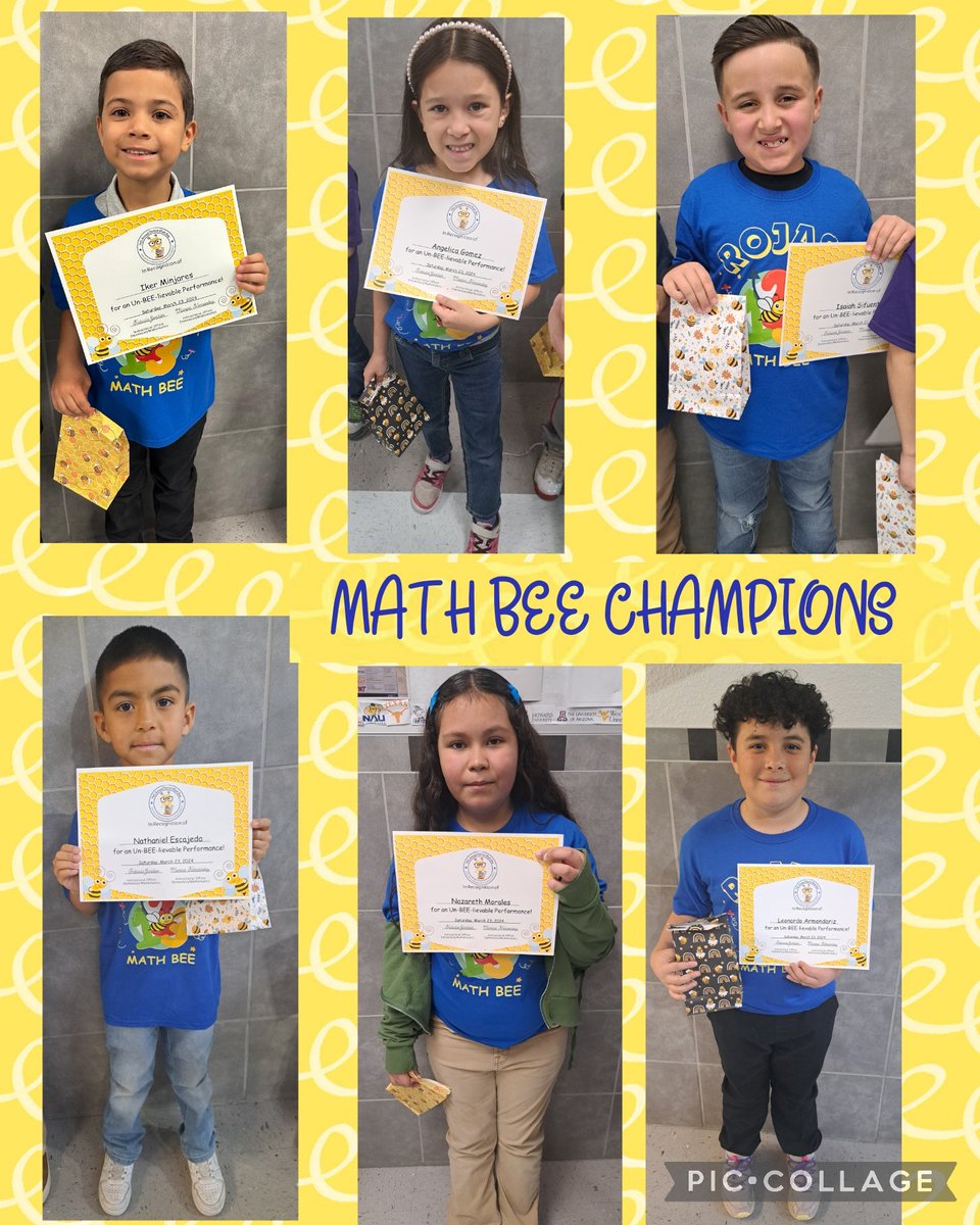 Congratulations to our Math Bee Champions.🏆They did an awesome job today at the District Math Bee. Way to go Roadrunners!!