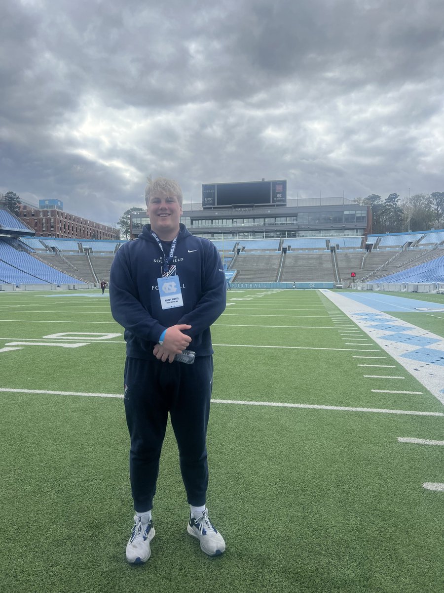 My family and I had an awesome time today @UNCFootball! Thank you to @julianrowecohen, @CoachClemUNC, @CoachMackBrown and the entire UNC football staff! @CoachCDay @coachdinofb @DXSF_FB @ChadSimmons_ @RivalsFriedman @BrianDohn247 @UNCommon1992 @DonCallahanIC