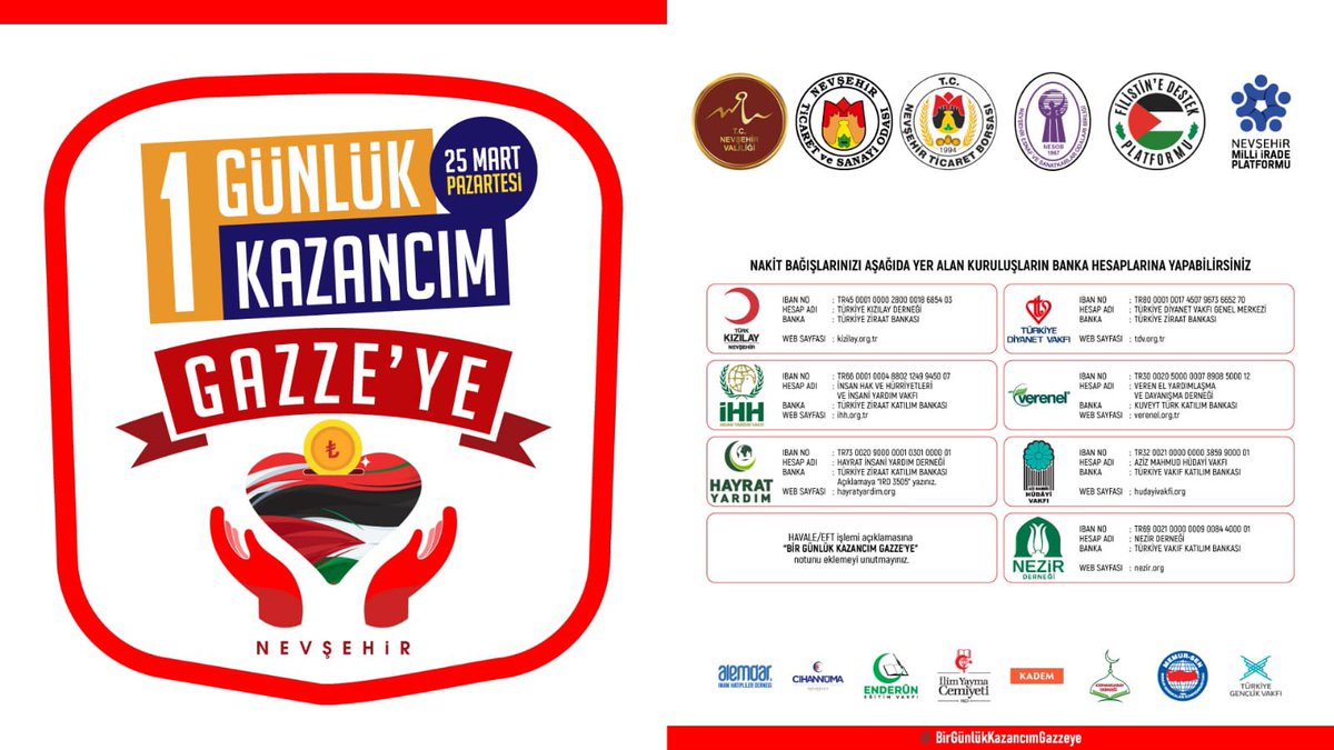 1 günlük kazancım GAZZE’YE
