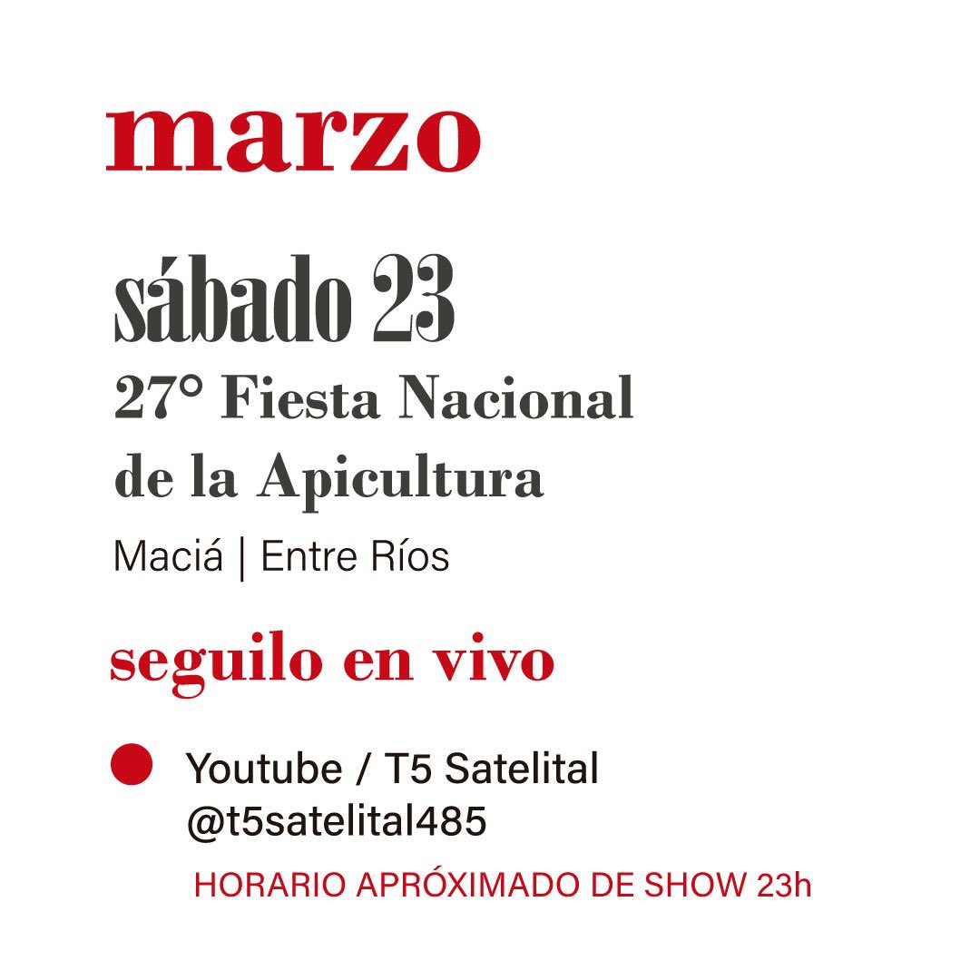 HOY #AbelenEntreRios 27 Fiesta Nacional de la Apicultura | Maciá, Entre Rios Horario aproximado de show 23 hs Quien para seguirlo en vivo? 👇🏽👇🏽👇🏽👇🏽👇🏽 youtube.com/live/Y04qzE368… #siempredimosunavueltamas #nosvemosenlamusica