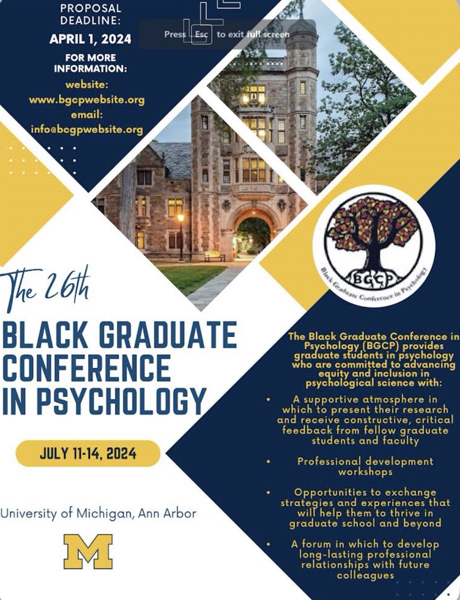 #BlackinMH fam who are Black Graduate Students in Psychology! Apply for BGCP today! Proposals due April 1. bgcpwebsite.org