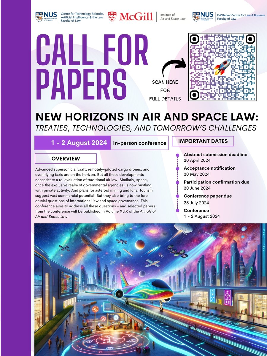 Join us in Singapore this August! #airlaw #spacelaw
