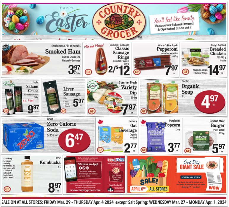 TheCeliacScene's tweet photo. 🐣 Easter is here! Country Grocer is ready for us!
🐥 SEE https://t.co/qpJF0MXpKA
🐣 11 Island locations to serve us!
#glutenfree #countrygrocer #sale #vancouverisland #celiac #familyowned https://t.co/ZtVL443agQ
