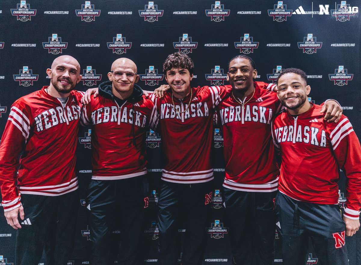 HuskerWrestling's tweet photo. 5️⃣ Husker All-Americans 🇺🇸 

2nd most in the field. Proud of these guys.

#ToughTogether | #NCAAWrestling https://t.co/jjvMQUBrHv