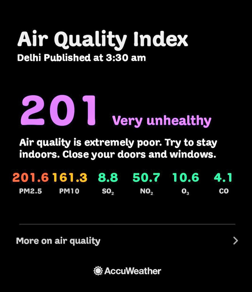@aajtak @TimesAlgebraIND @CMODelhi Air quality in Delhi is a serious issue causing health problems. We need to work together to reduce pollution and improve public health. #CleanAirDelhi