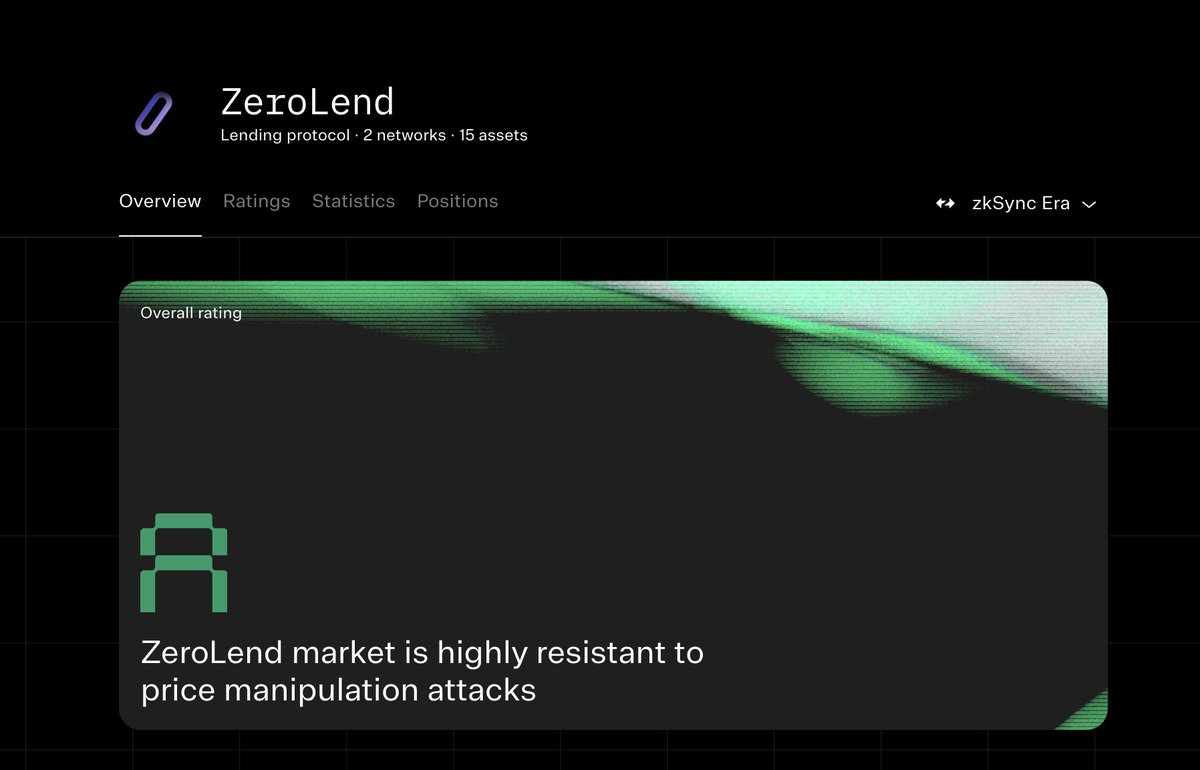 🕵️ ZeroLend scored an ‘A’ rating by <a href="/apostroxyz/">Apostro</a> for security &amp; debt management.

ZeroLend is highly resistant to price manipulation attacks and has negligible undercollateralized debt.

Apostro ratings confirm users can safely lend/borrow on ZeroLend.

explorer.apostro.xyz/protocols/zero…