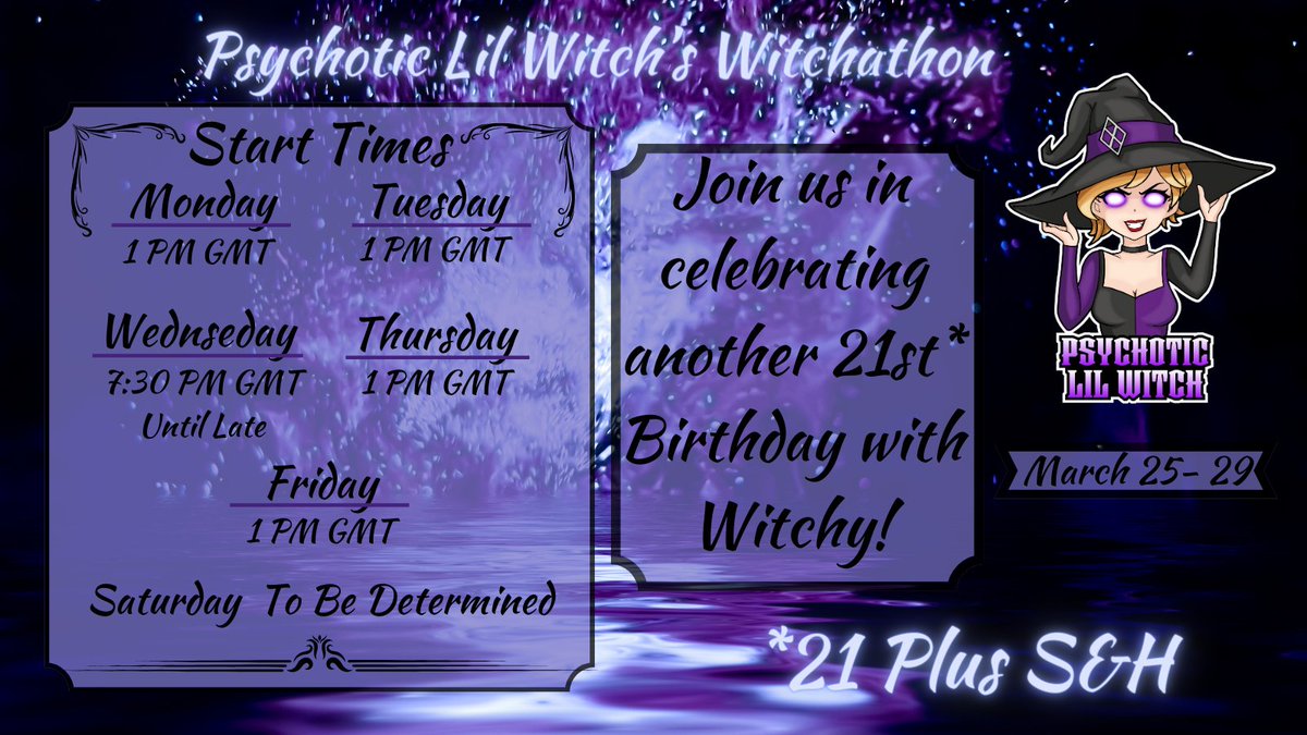 So yeah...birthday week nxt week....more the merrier. Its also my anniversary on twitch...come along for some shenanigans 💜💜
Few giveaways happening too..wanna give back LYF's 💕