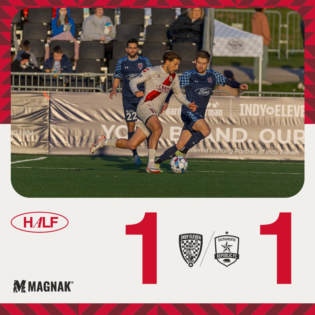 SacRepublicFC's tweet photo. We're level at the break.

#INDvSAC | @drinkmagnak https://t.co/NiabU1mUdM