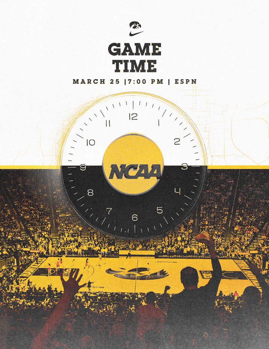 IowaWBB's tweet photo. Iowa vs West Virginia. 

Monday at 7 p.m. CT on ESPN. 

#Hawkeyes https://t.co/MypDmg3BLF